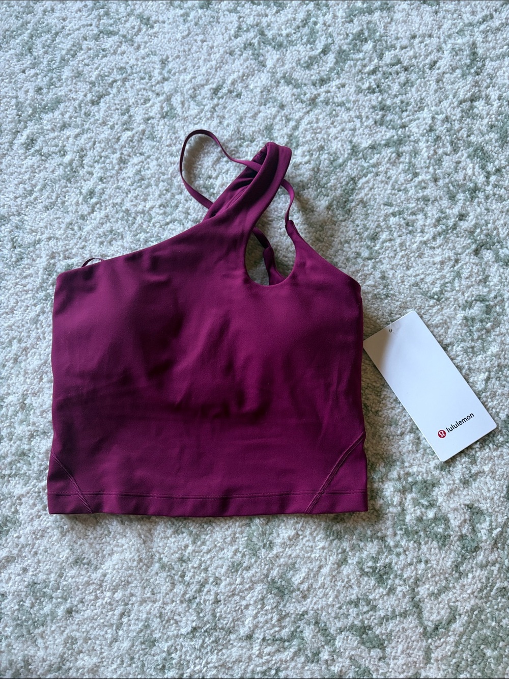 lululemon athletica Burgundy Asymmetric Strappy Crop Tank